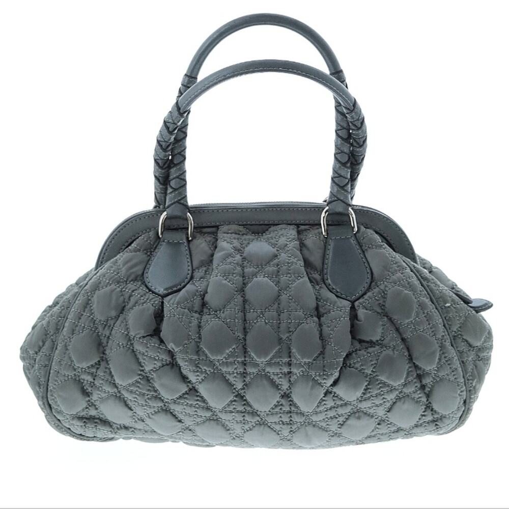 Christian Dior Gray Satin Charming Cannage - Picture 2 of 8